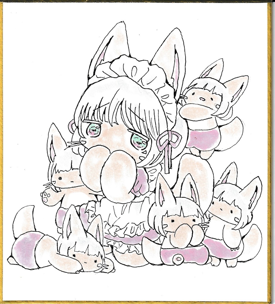 ふわっふわのふわ。直筆色紙。