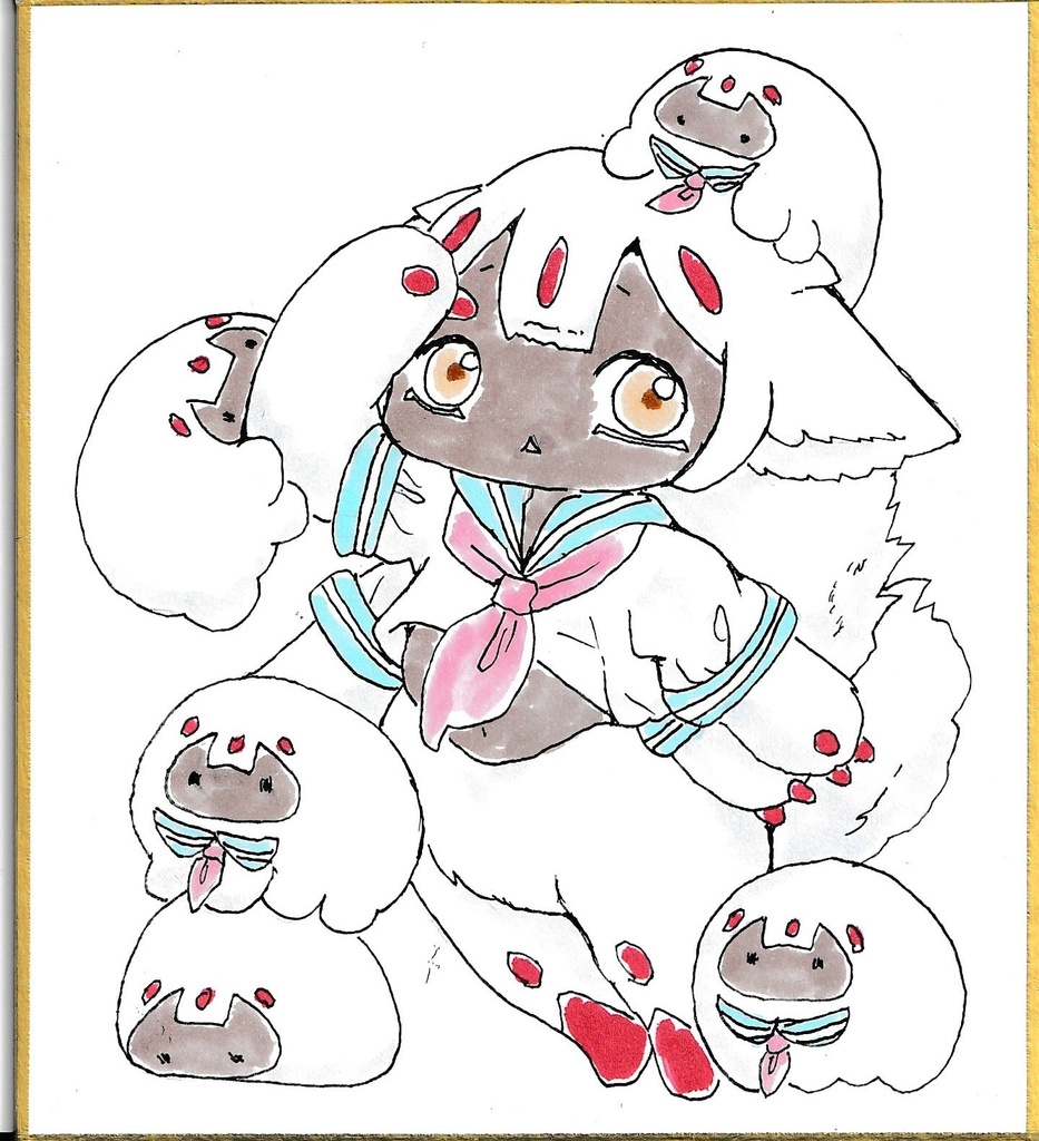 セーラーファプタちゃん。直筆色紙。