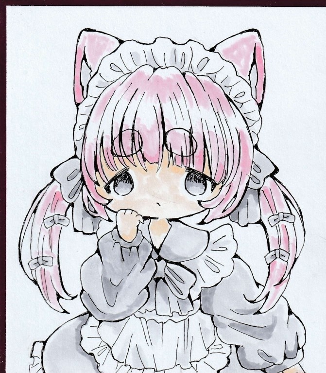 ねぇ。イラスト色紙。