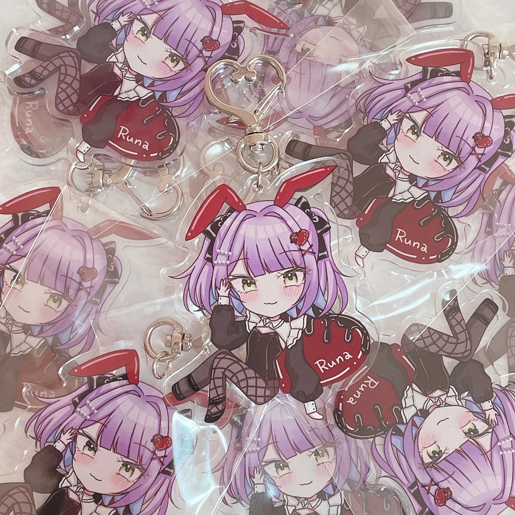 バレンタインバニーアクリルキーホルダー