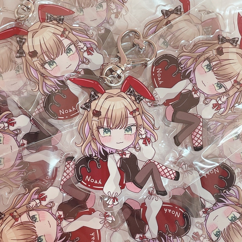バレンタインバニーアクリルキーホルダー