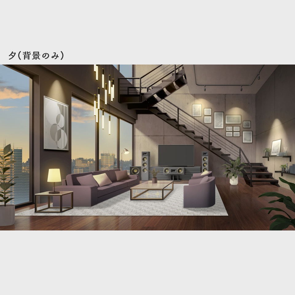 【動く背景素材】アーバンリビングルーム