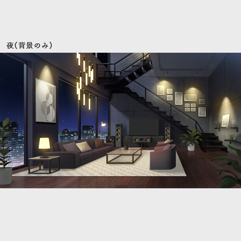 【動く背景素材】アーバンリビングルーム