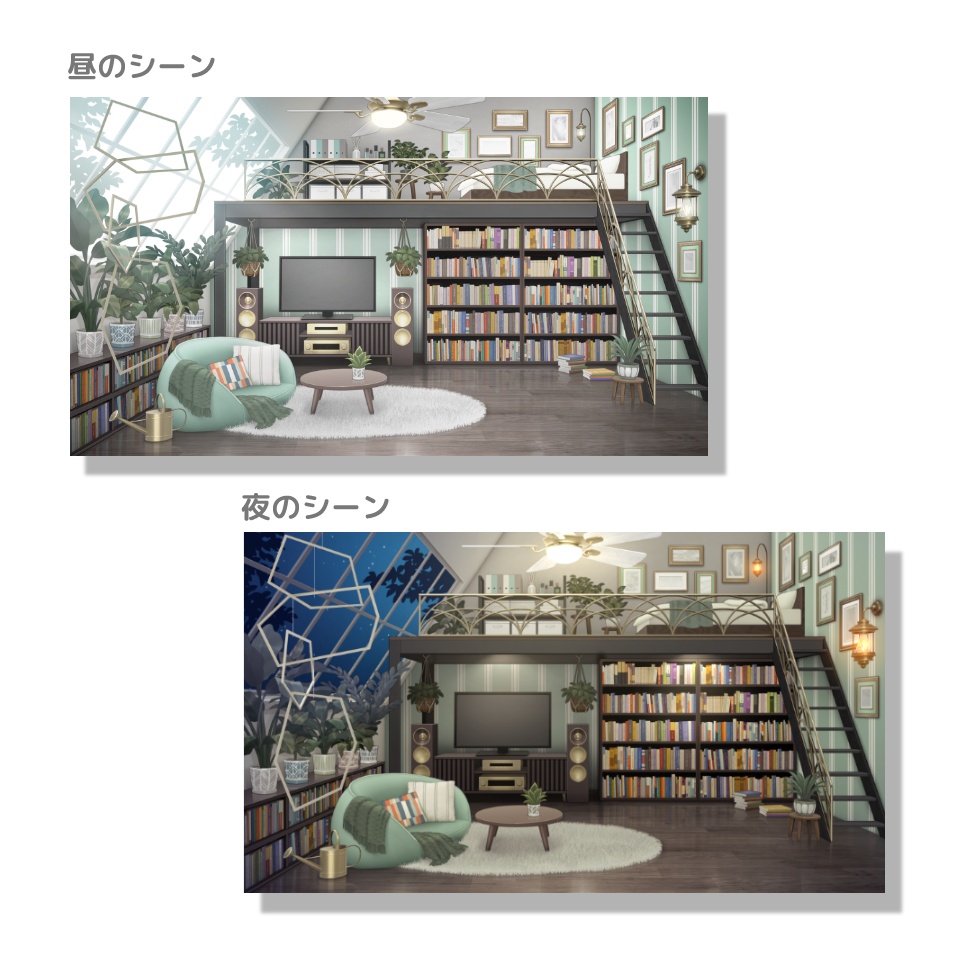 【動く背景素材】ボタニカルな屋根裏部屋