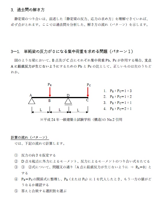 一級建築士試験の計算問題解説②-静定梁の解き方-(全31頁)