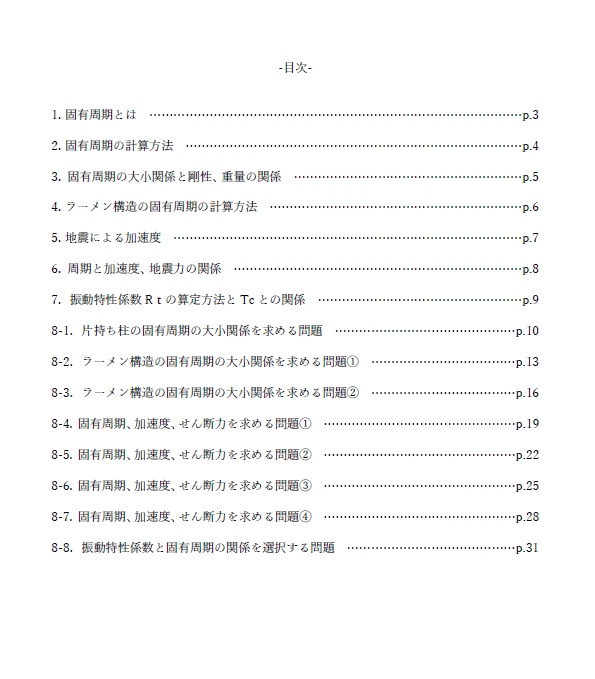 一級建築士試験の計算問題解説集⑫-振動の基礎、固有周期等の求め方-(全34頁)