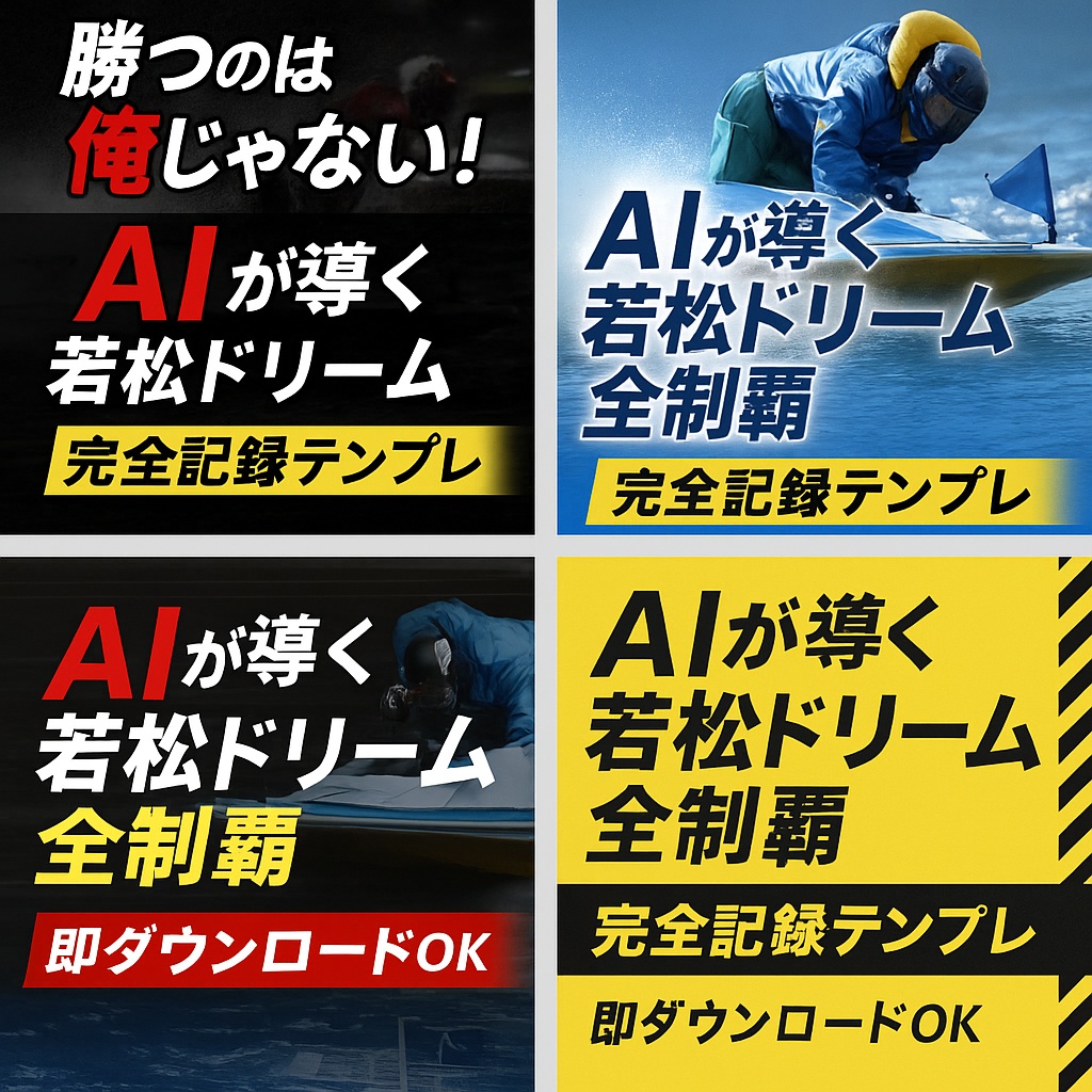 勝つのは俺じゃない‼️若松ボートAI完全予想記録テンプレートPDF