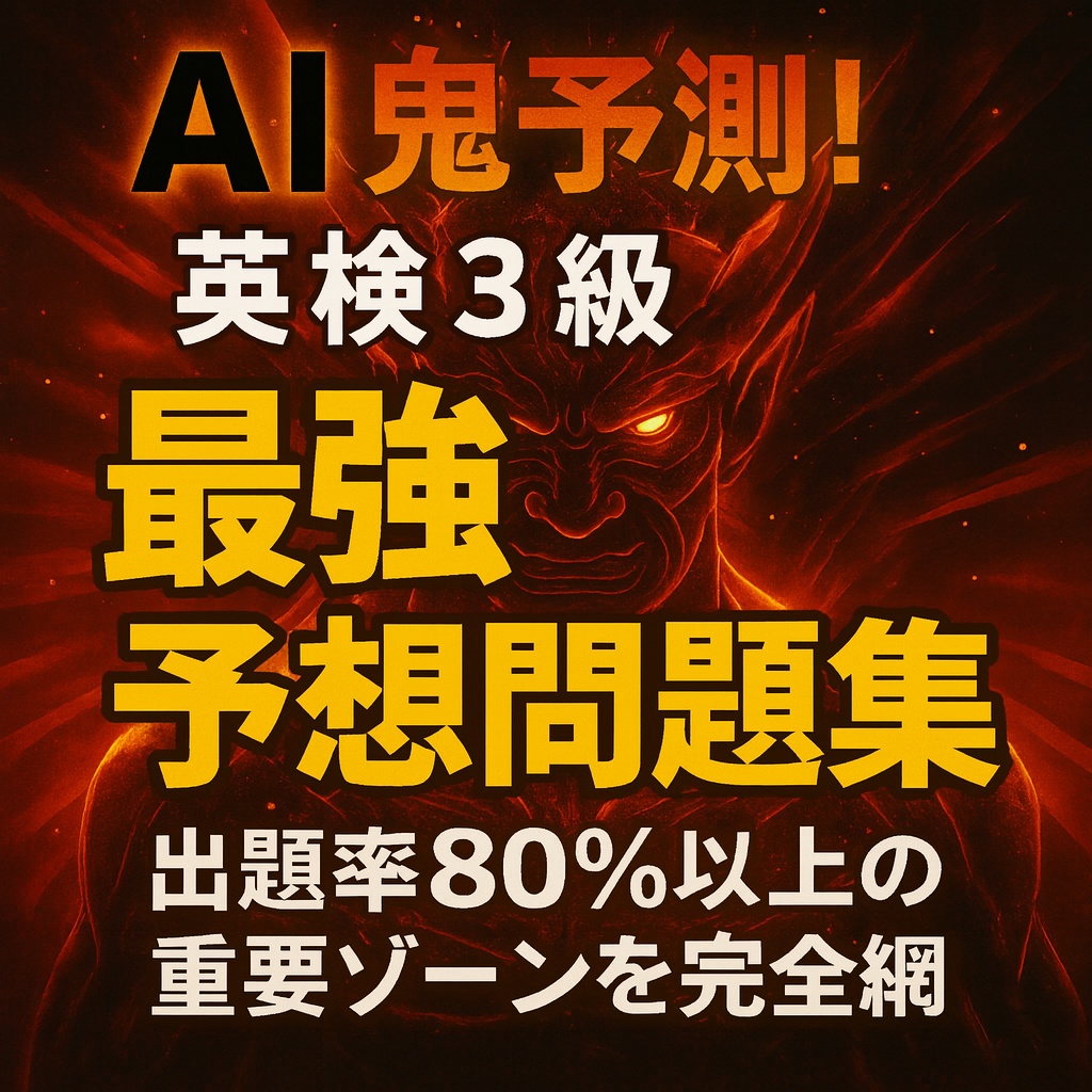 🔥英検3級 AI鬼予測問題集2026年 〜リーディング・リスニング・ライティング・スピーキング完全対策〜