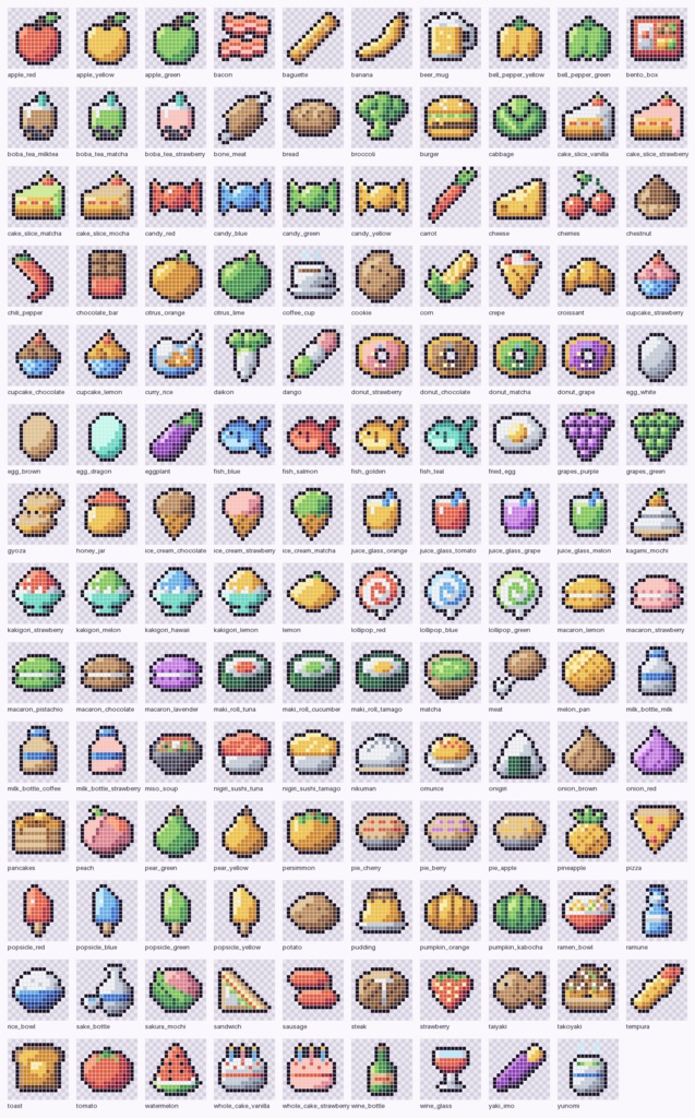 【2,400点】ドット絵アイコン素材 16×16|RPG・現代・SF・和の行事|ツクールMV/MZ対応・12パレット版つき