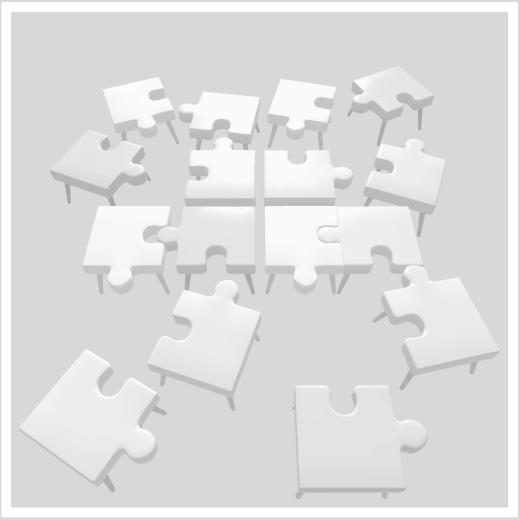 Puzzle table-パズルテーブル-3D家具FBX