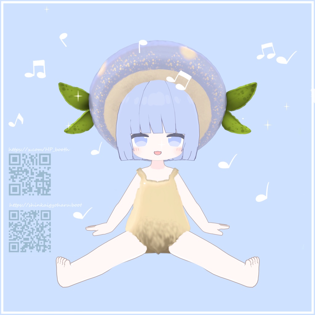 「VRChat」もりきのご-<5アバター対応>12個いろ