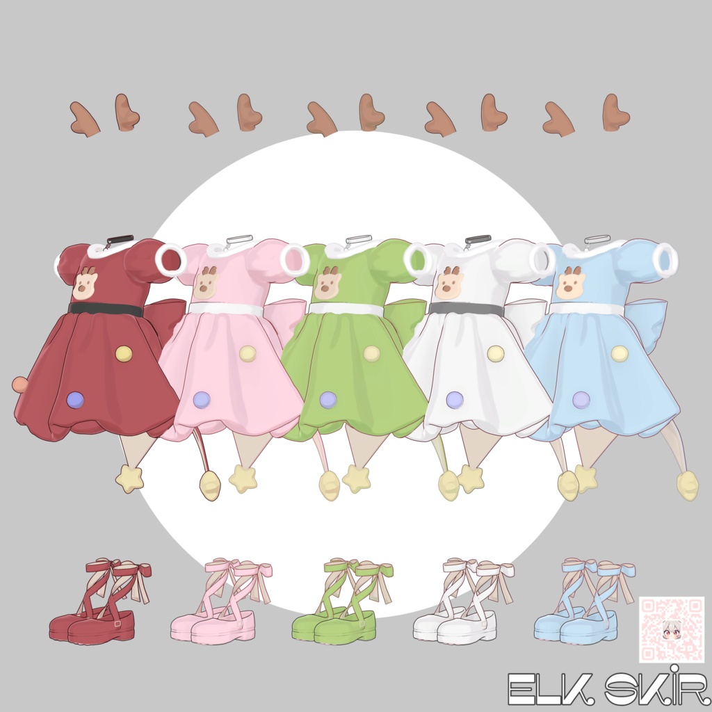 Elk skirt<Nochicaー対応クリスマスワンピース、セール中✨>