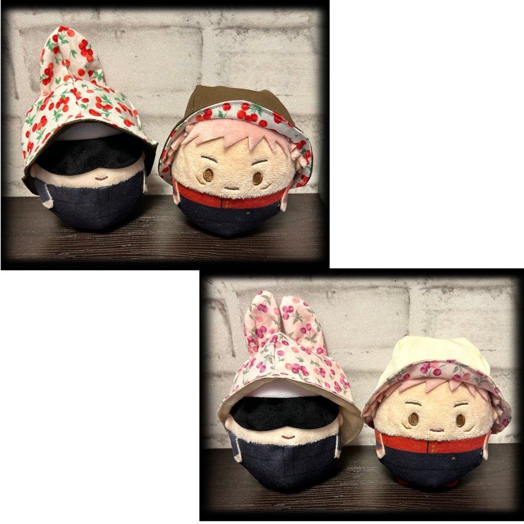 【16cmぬい用】うさちゃんはっと〜さくらんぼ〜