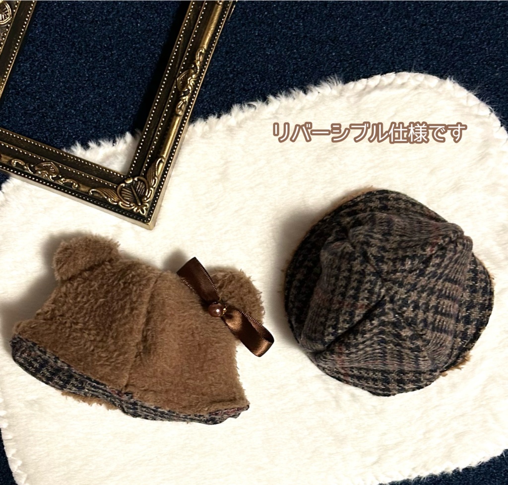 【16cmぬい用】ふわふわくまさんはっと