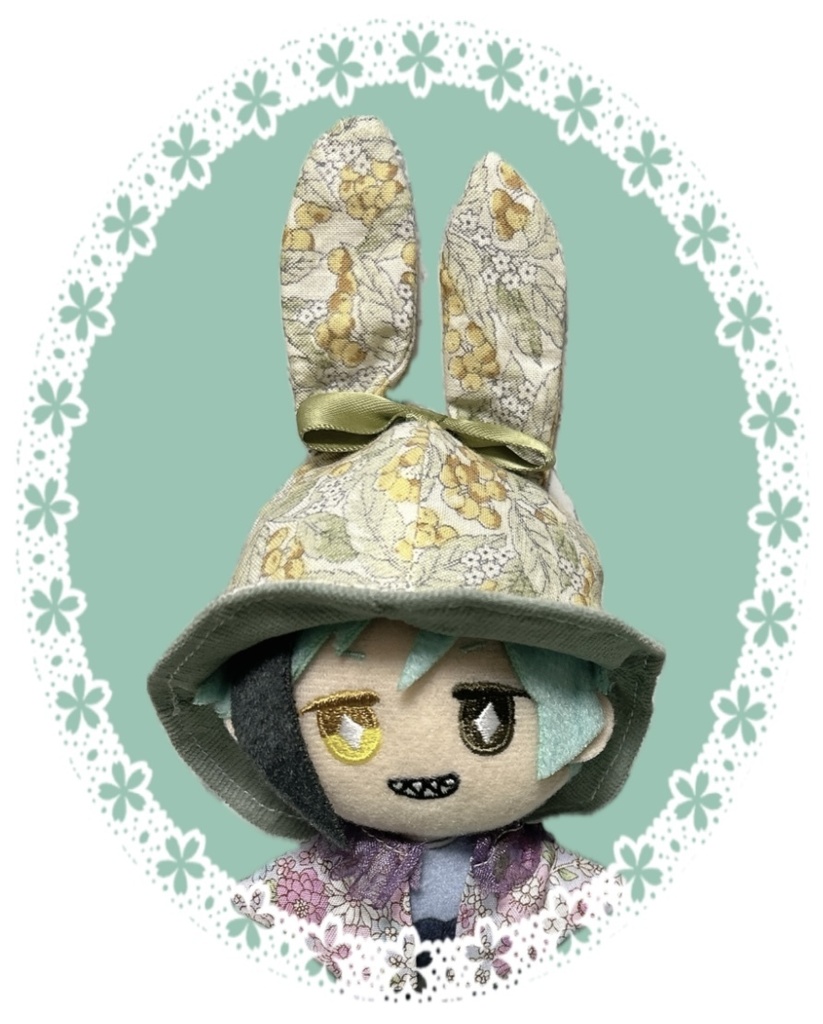 【10cmぬい用】うさくまはっと〜花柄〜