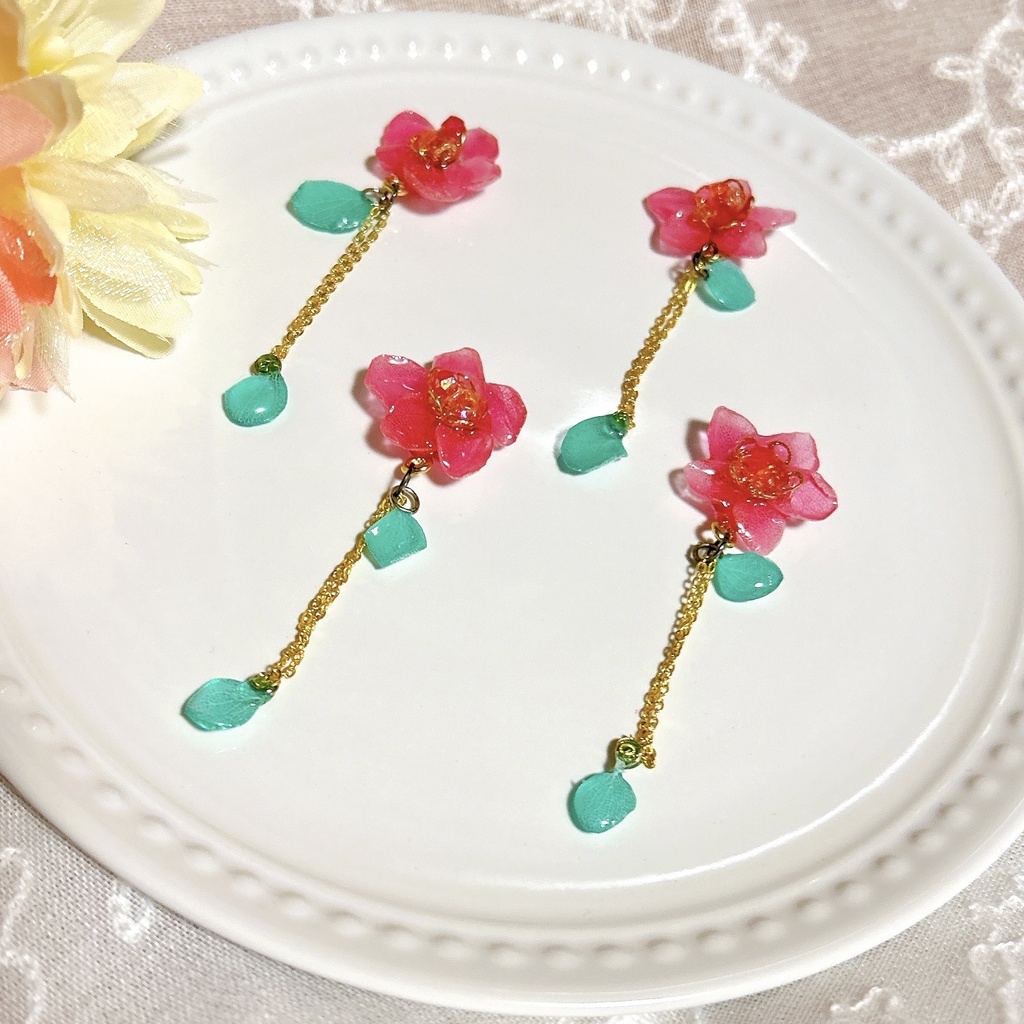 【16cmぬい用】フラワーアクセサリー つつじ