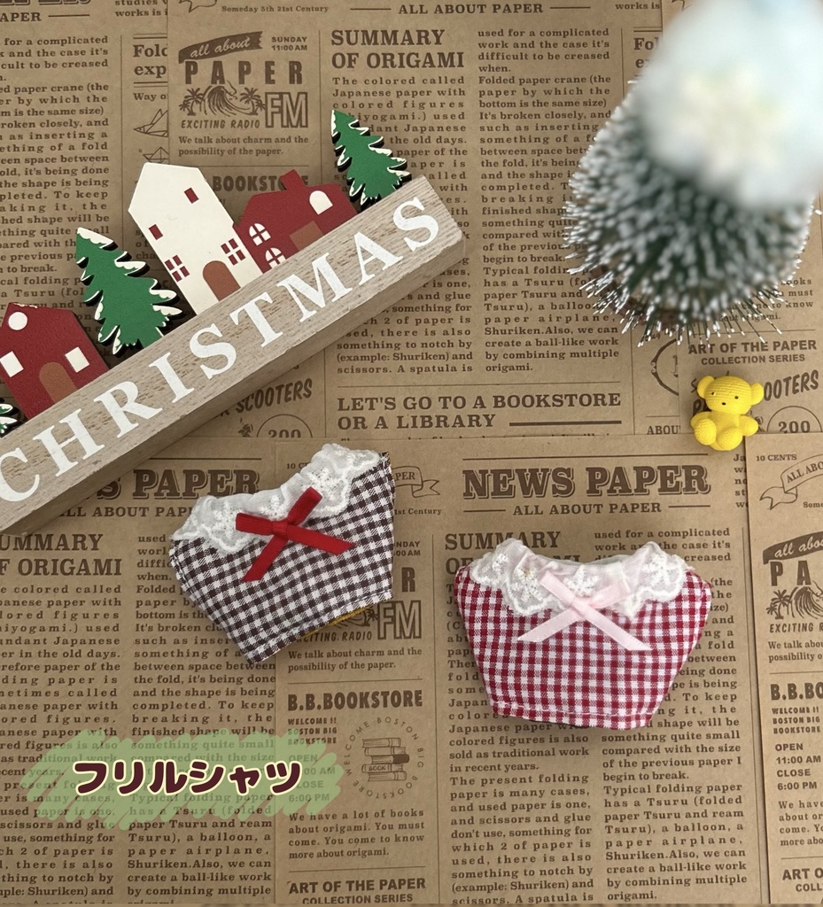 【10cmぬい用】フリルシャツ