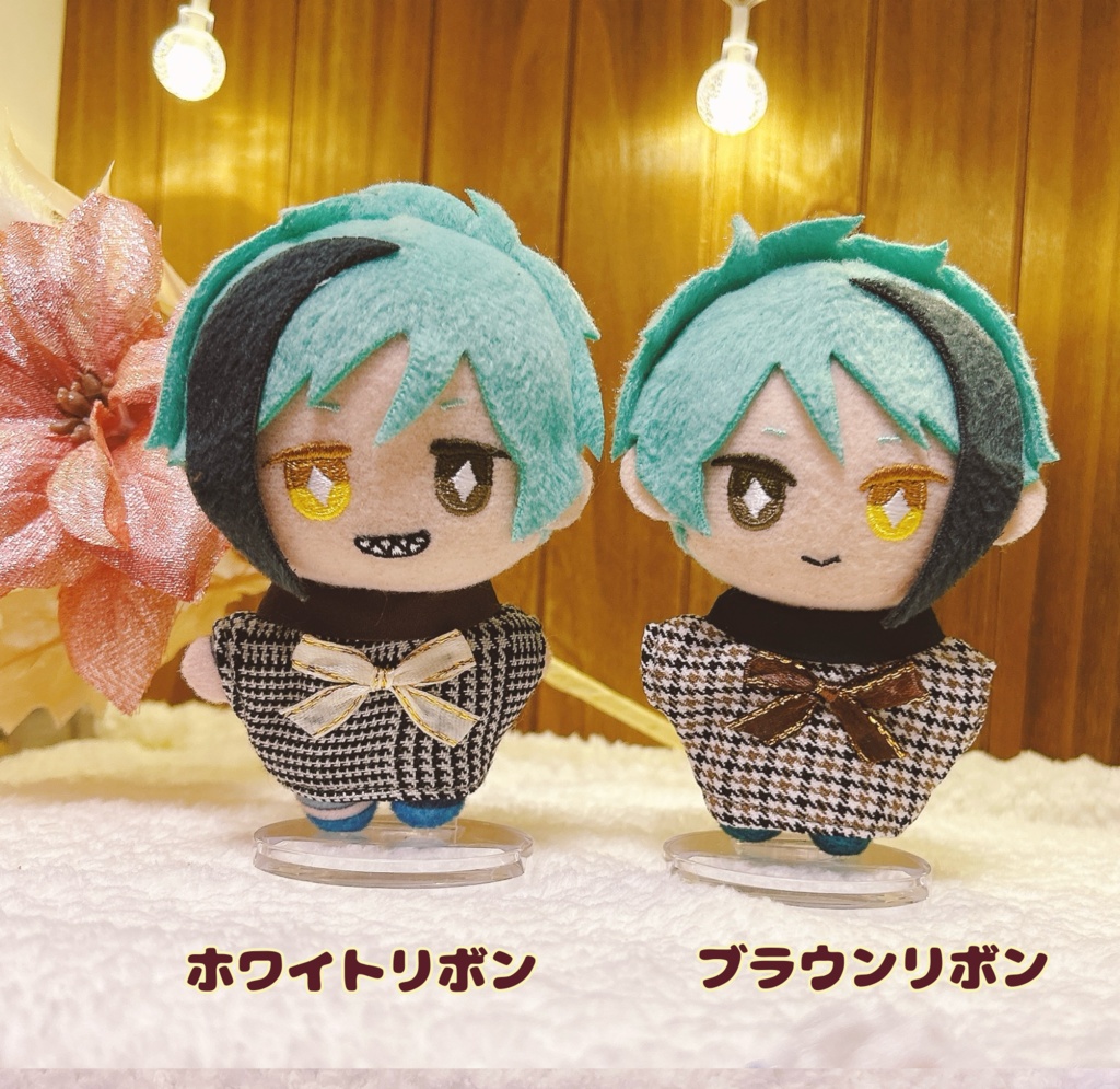 【10cmぬい用】タートルネック風リボンシャツ