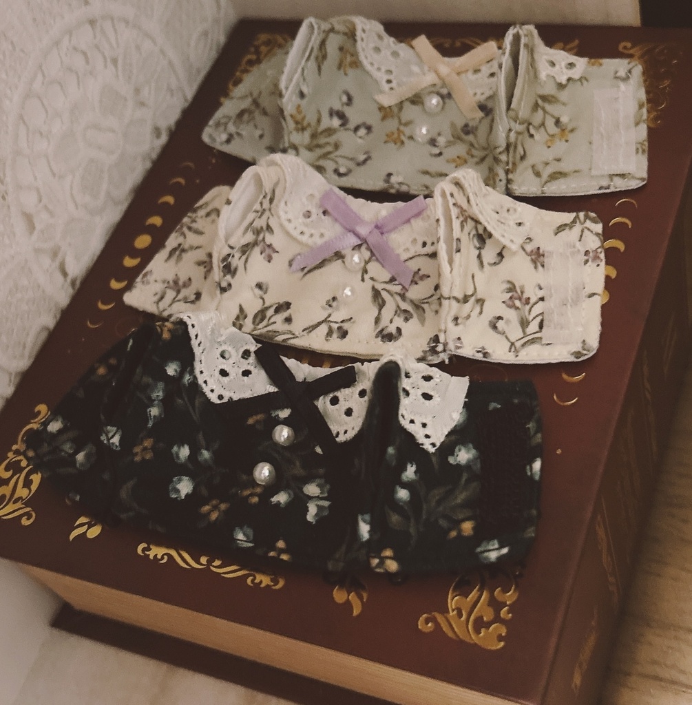 【10cmぬい用】frill shirt 〜classical flower〜