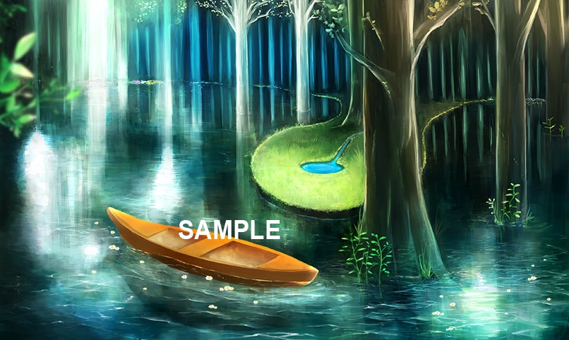 森の中の湖 背景 ダウンロード商品 Milkuro Booth