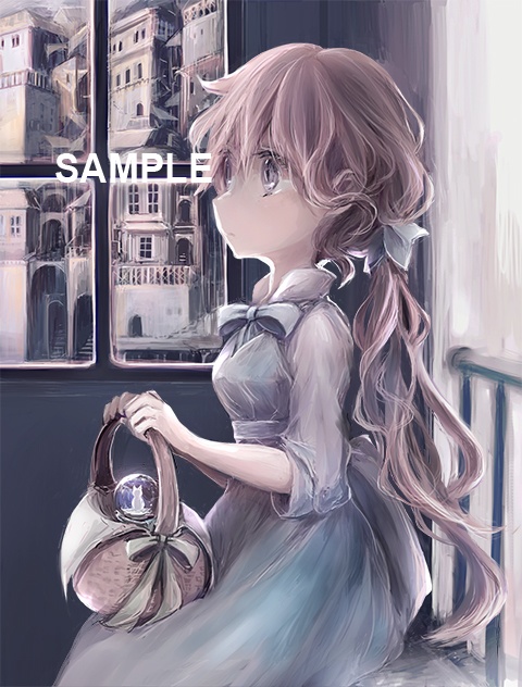 「窓際の少女と街（背景素材）」ダウンロード商品