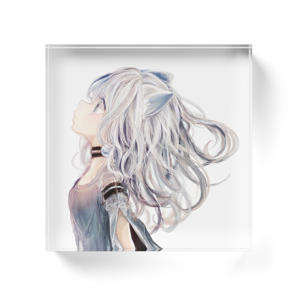 「白猫ガール」アクリルブロック