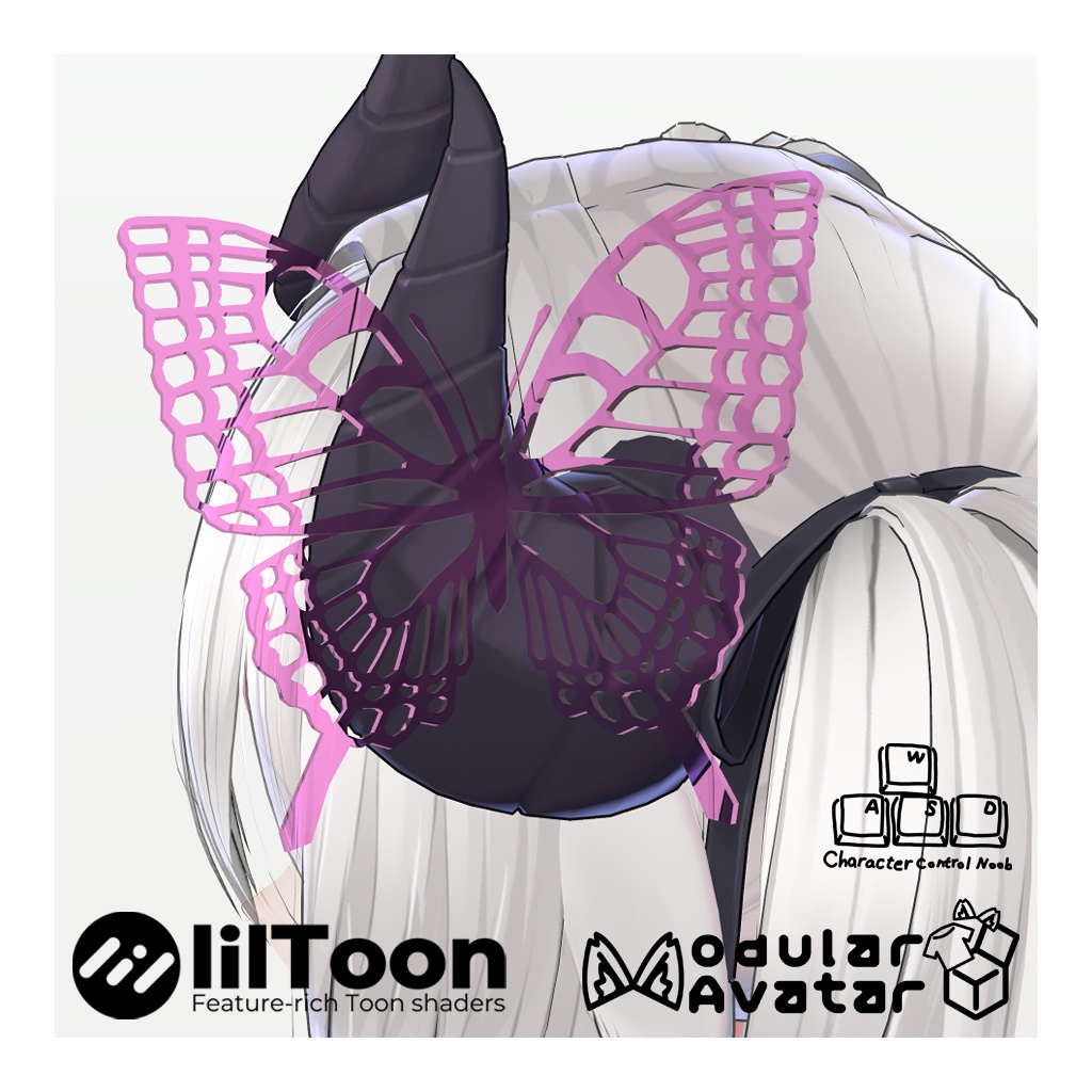 【VRChat想定】蝶アクセサリー