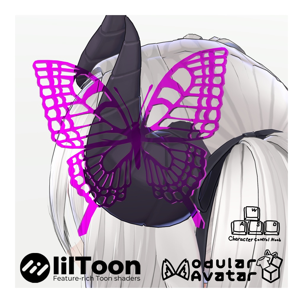 【VRChat想定】蝶アクセサリー