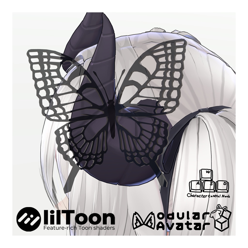 【VRChat想定】蝶アクセサリー