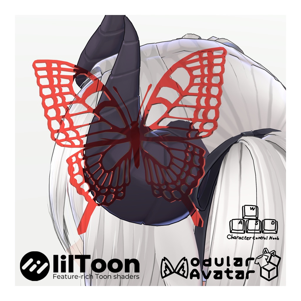 【VRChat想定】蝶アクセサリー
