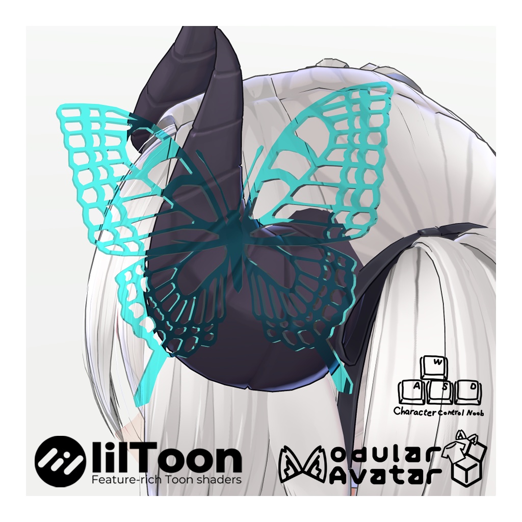 【VRChat想定】蝶アクセサリー