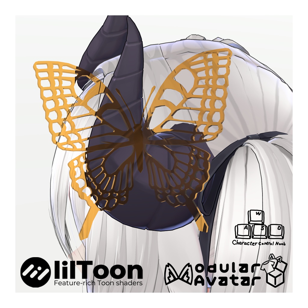 【VRChat想定】蝶アクセサリー