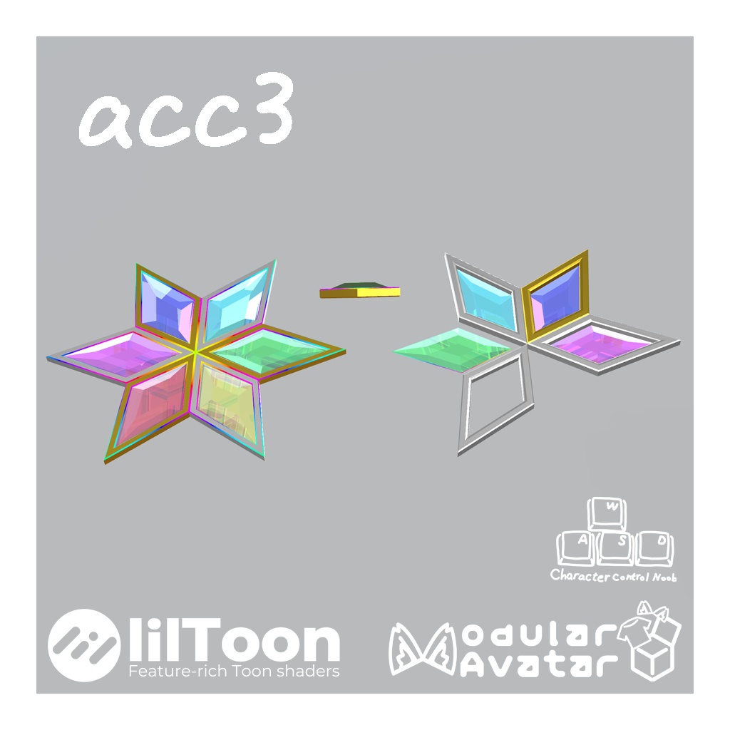 【無料有VRChat想定】ダイヤアクセサリー4種セット