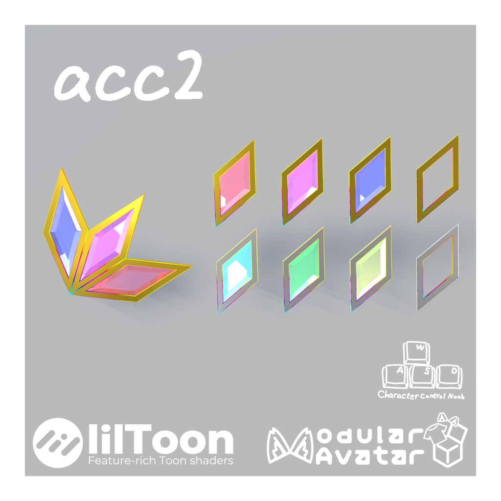 【無料有VRChat想定】ダイヤアクセサリー4種セット