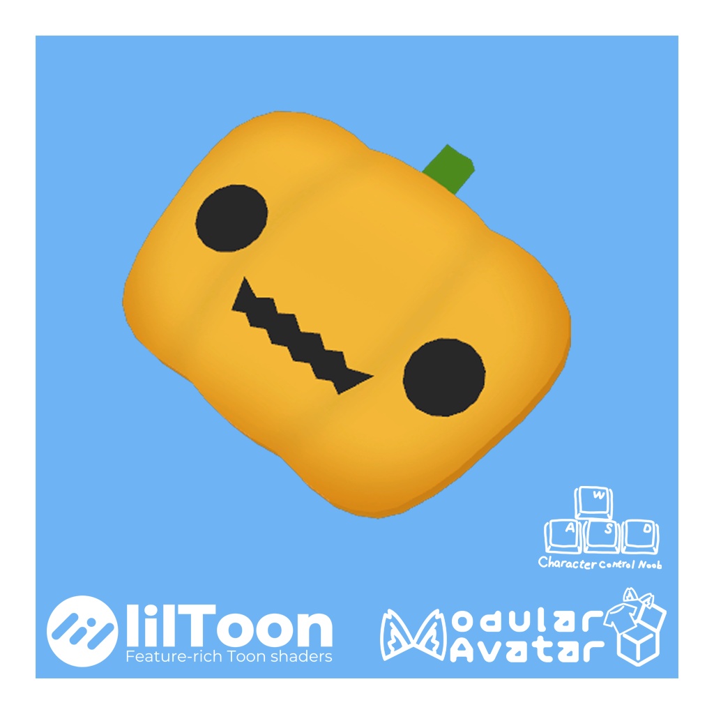 【無料VRChat想定】カボチャバッジ