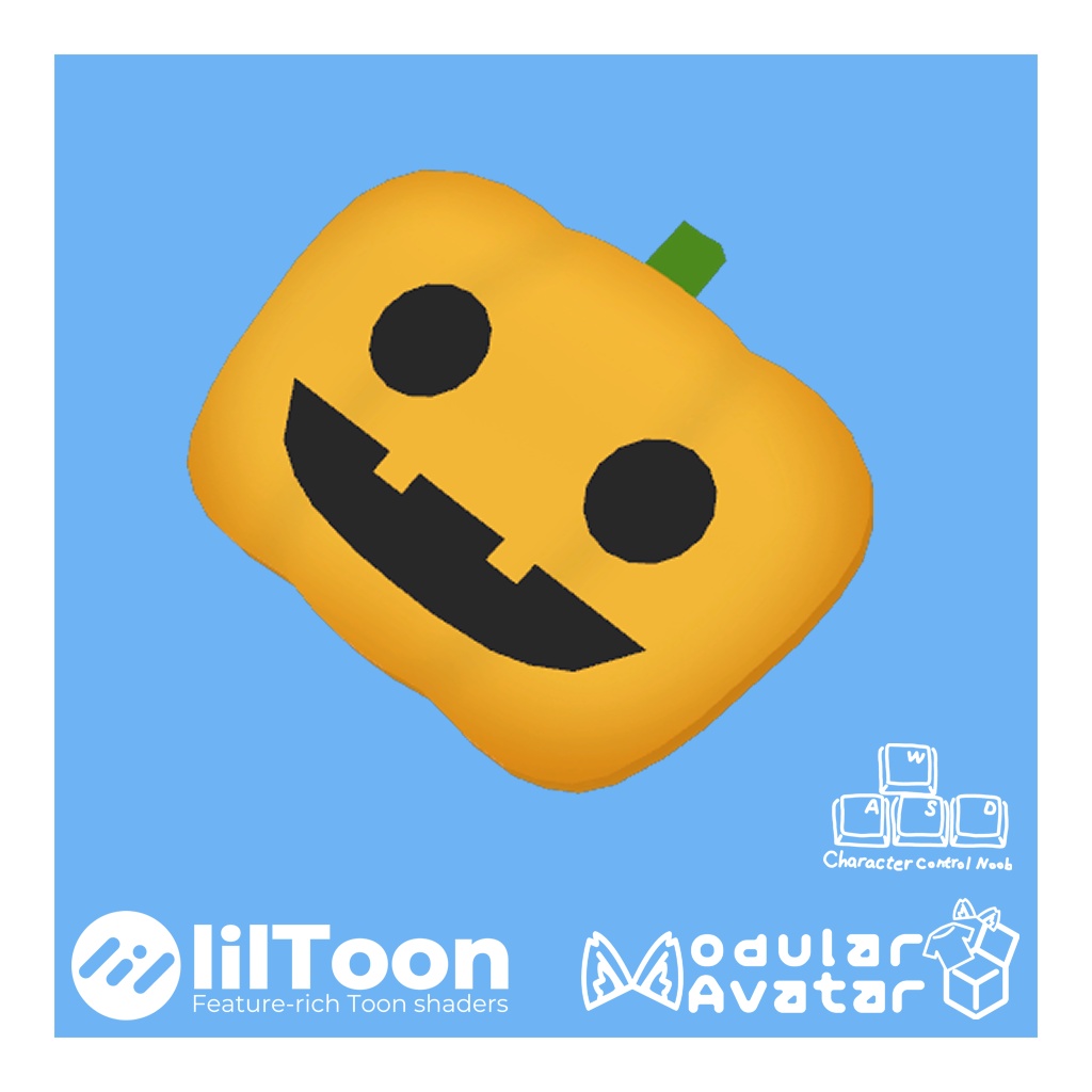 【無料VRChat想定】カボチャバッジ