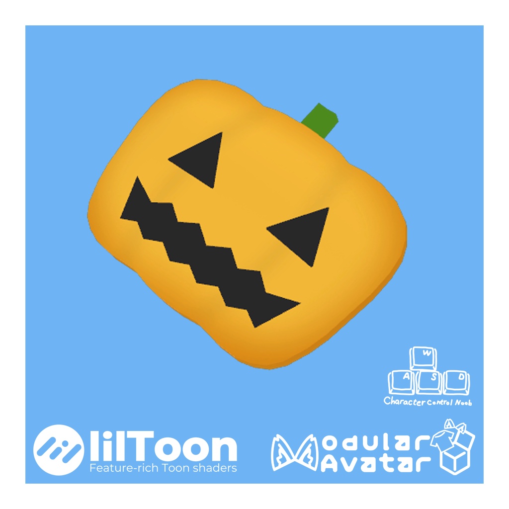 【無料VRChat想定】カボチャバッジ