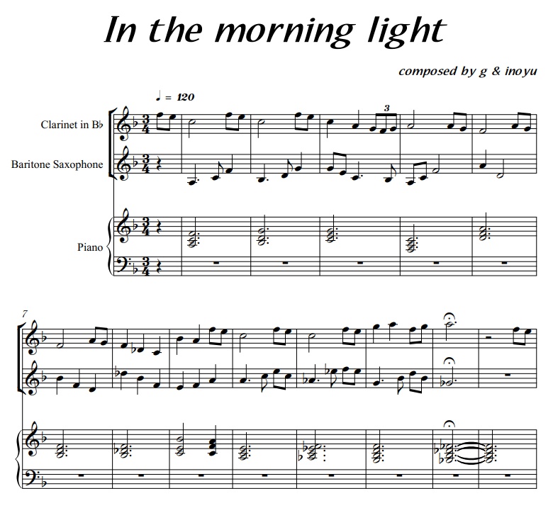 アンサンブル曲「In the morning light」