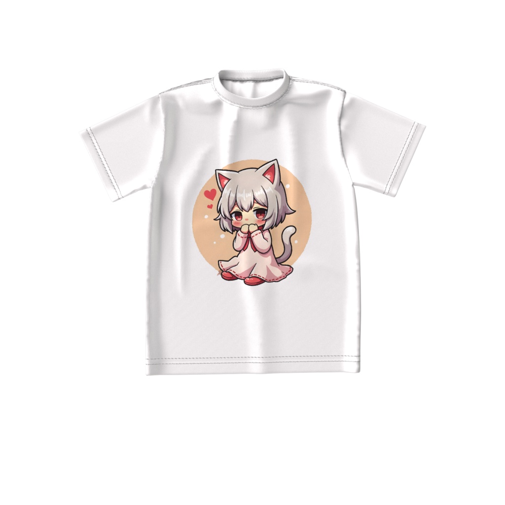 Silent Neko Girl – 病みかわいい デザインTシャツ アニメ風