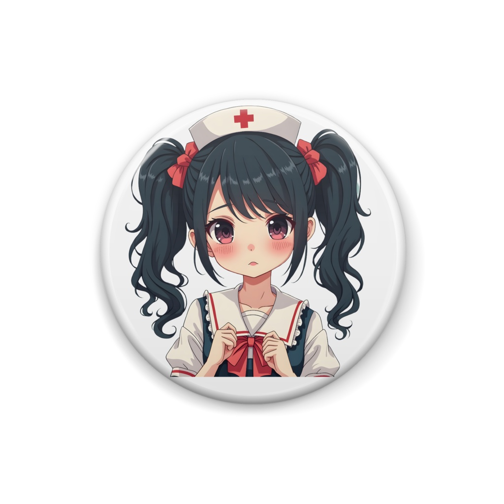 ダークナース 缶バッジ アニメ風 オリジナルキャラ