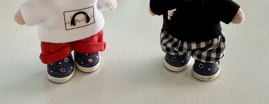 花柄デニムスリッポンスニーカー