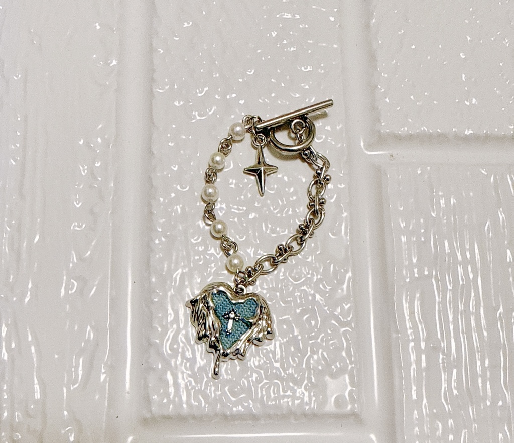 デニムハートネックレス