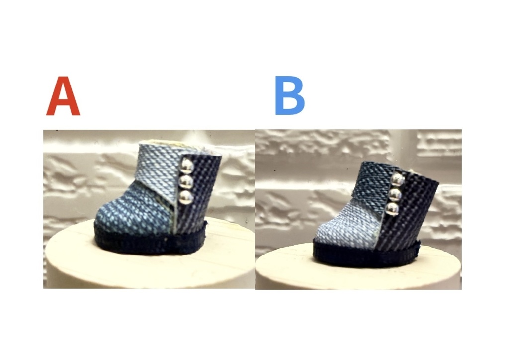 パッチワークデニムブーツ