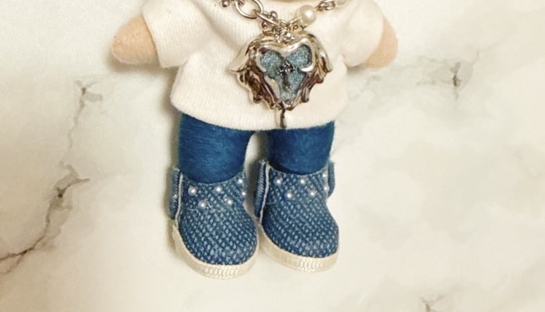 バックリボンデニムブーツ