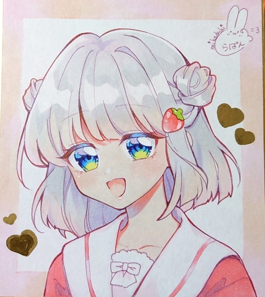 【ミニ原画色紙】いちごちゃん