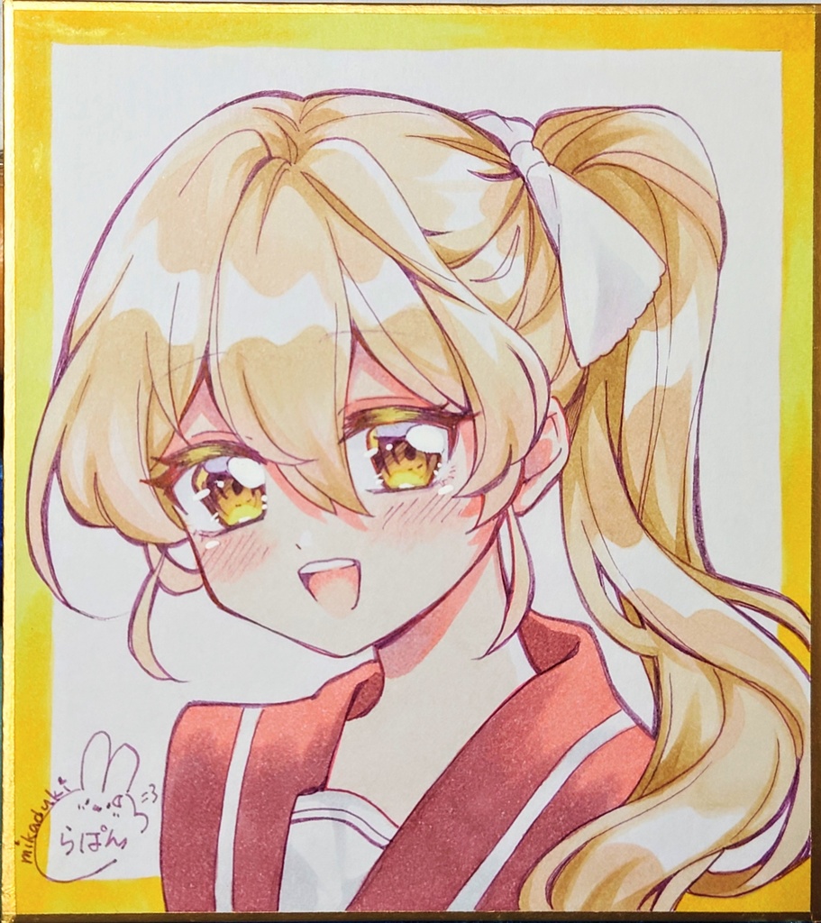 【ミニ色紙原画】ポニテちゃん