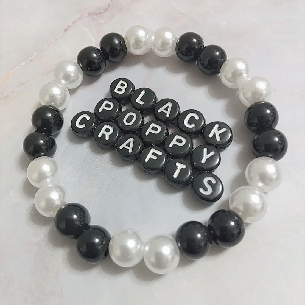 Double Black & Double Pearl Bracelet