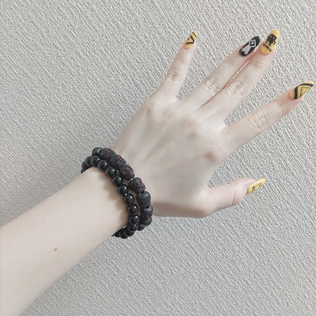 Black Poppy Skull Bracelet