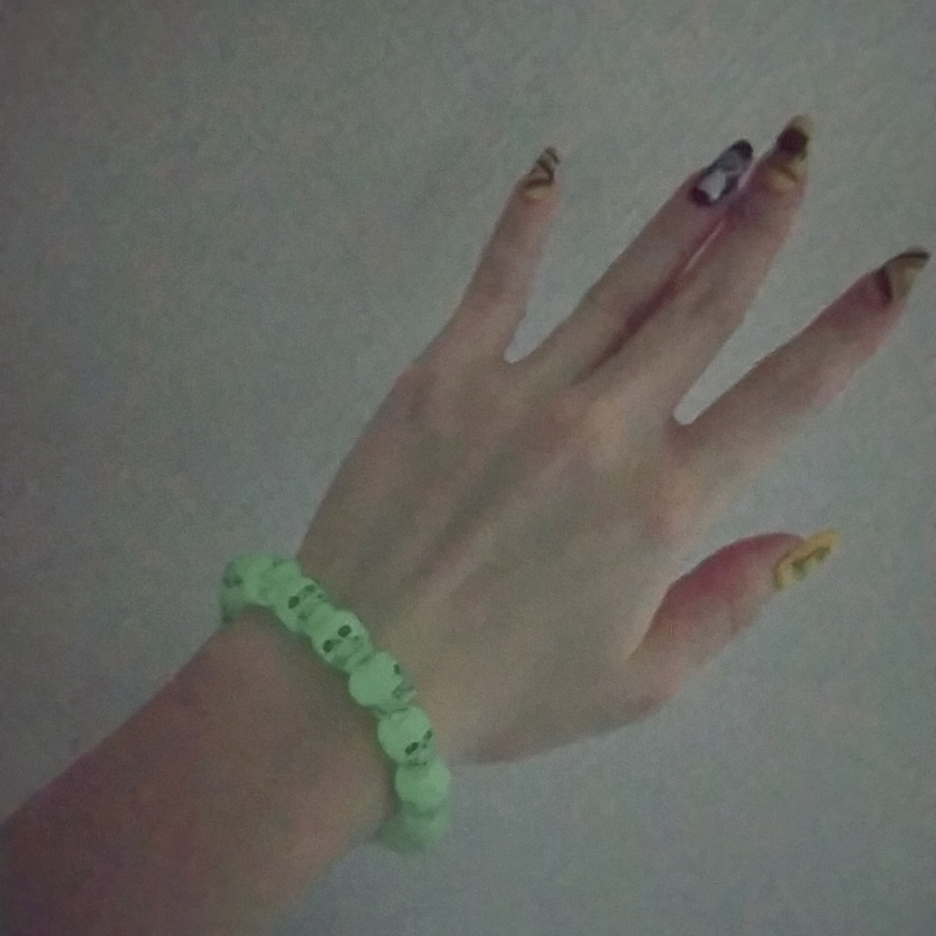Alien Gray Glow in the Dark Skull Bracelet