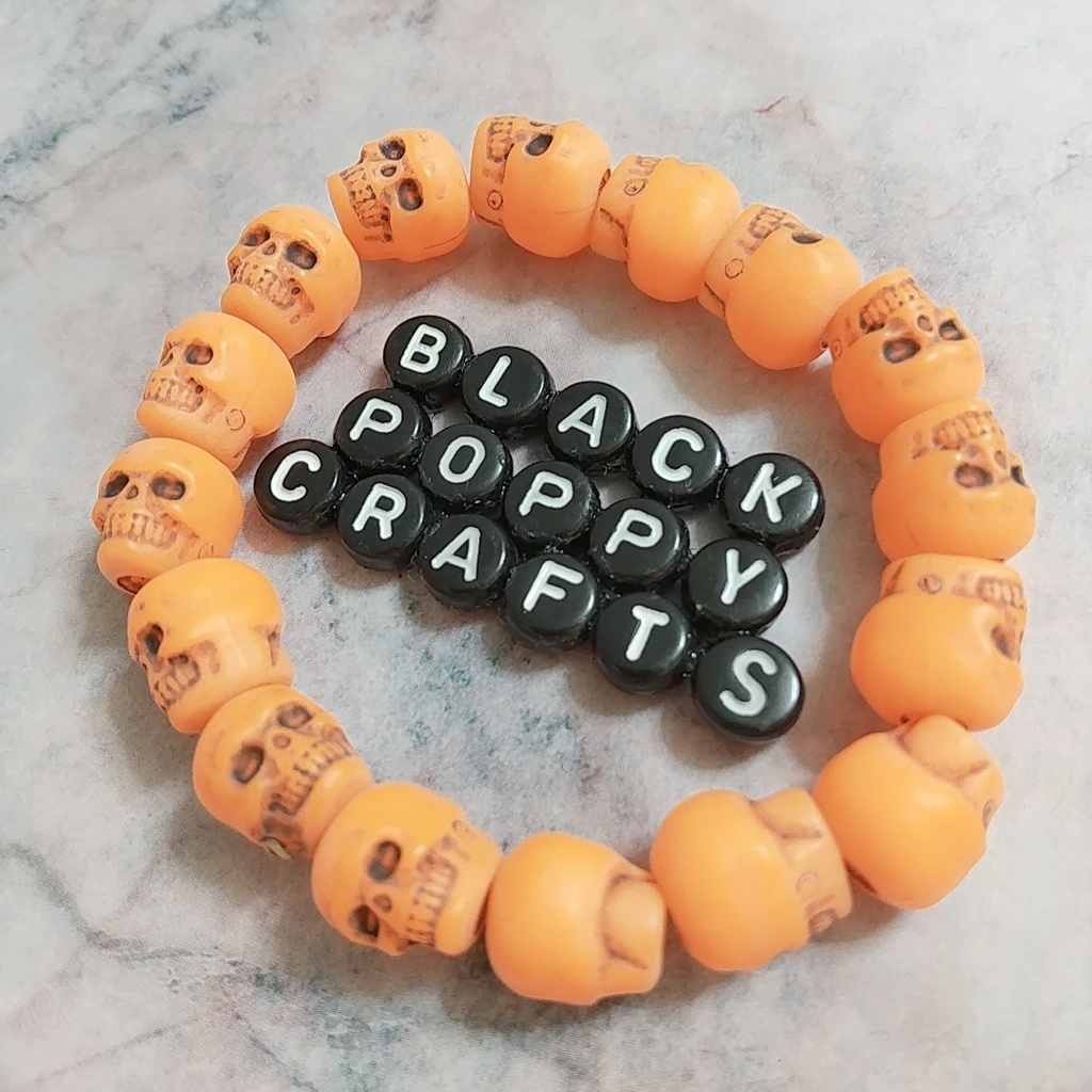 Pumpkin Orange Skull Bracelet